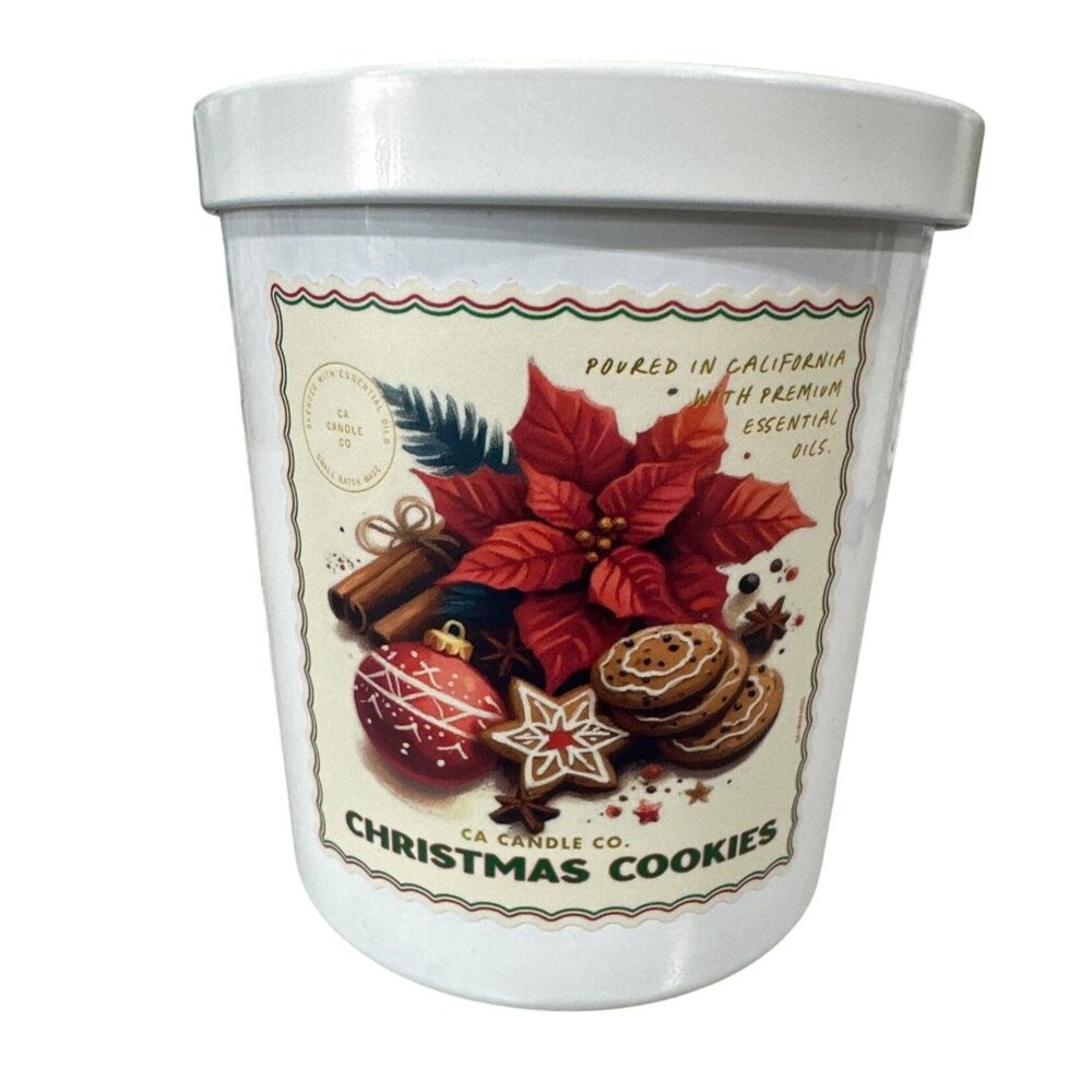 Leoben Company Christmas Cookies Candle 9oz White Soy Wax With Essential Oils US